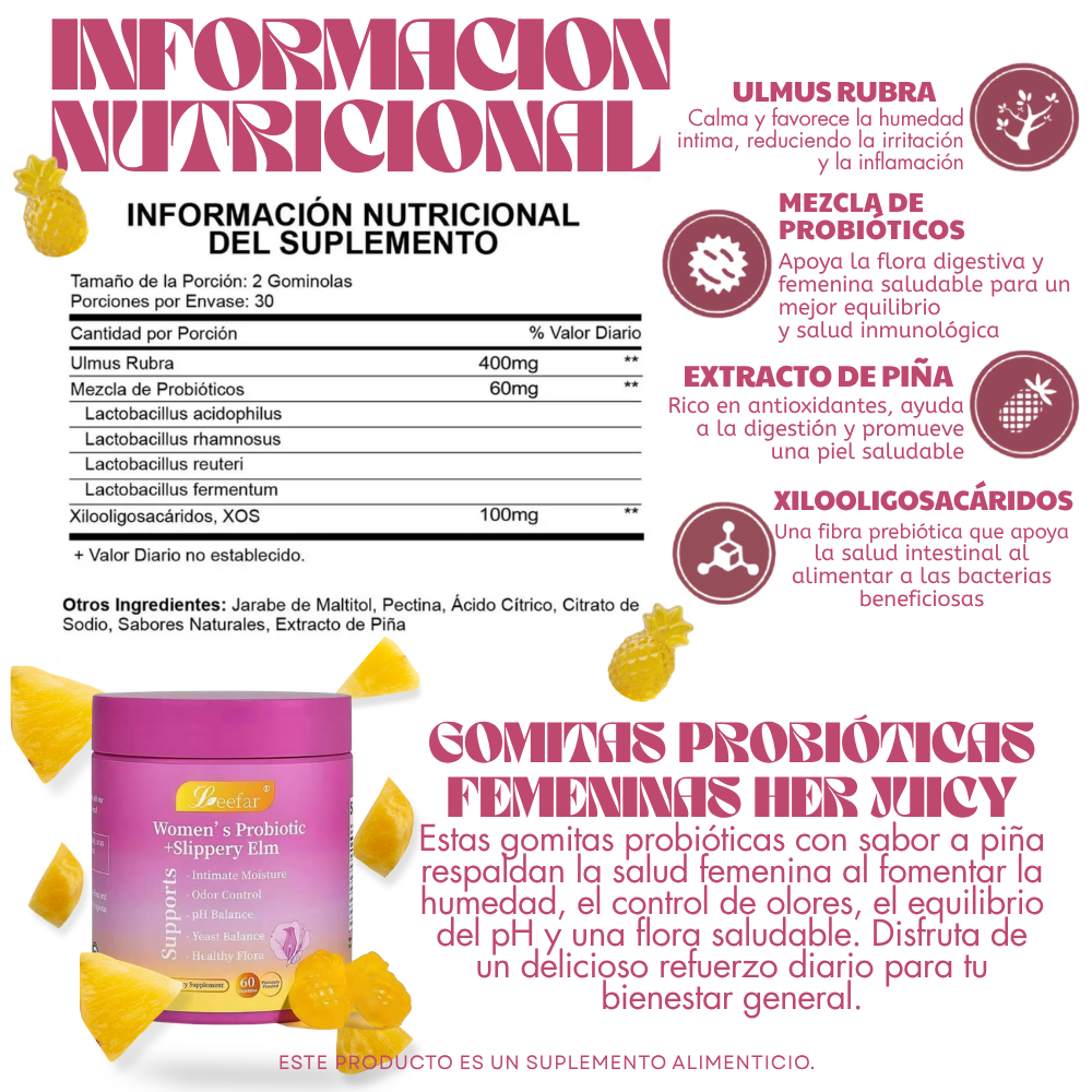 Gomitas Probióticas de Piña — Frescura y Equilibrio Íntimo