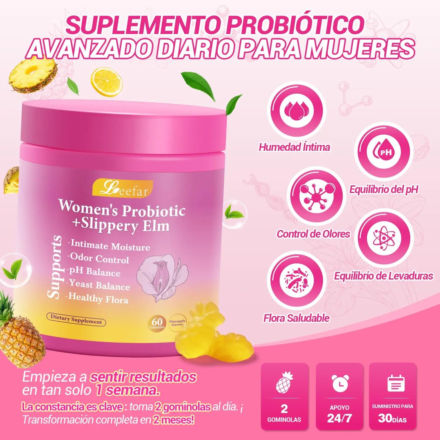 Gomitas Probióticas de Piña — Frescura y Equilibrio Íntimo