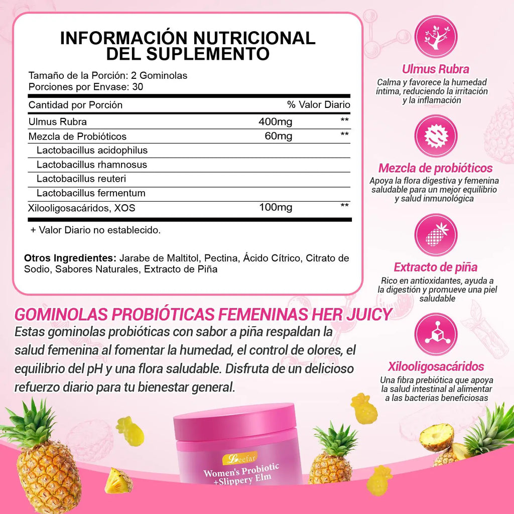 Gomitas Probióticas de Piña — Frescura y Equilibrio Íntimo